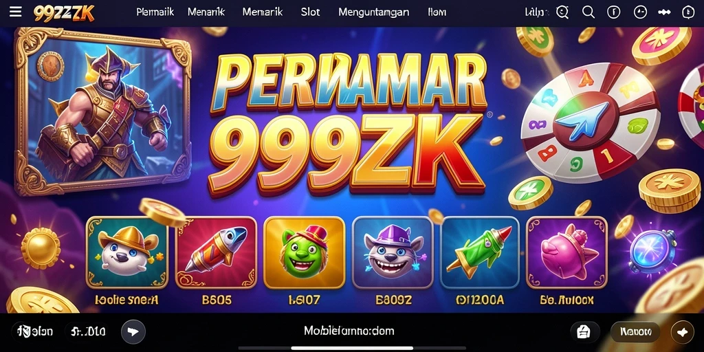 Screenshot gameplay 999ZK menampilkan gulungan Slot yang berwarna-warni.
