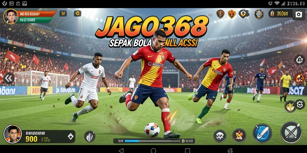 Tampilan gameplay menarik dalam permainan sepak bola JAGO368.