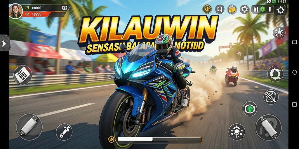 Screenshot gameplay <strong>KILAUWIN</strong> menampilkan aksi balapan yang mendebarkan.