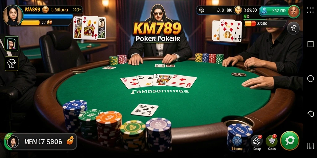 Gambaran gameplay Poker yang seru dan menarik di KM789.