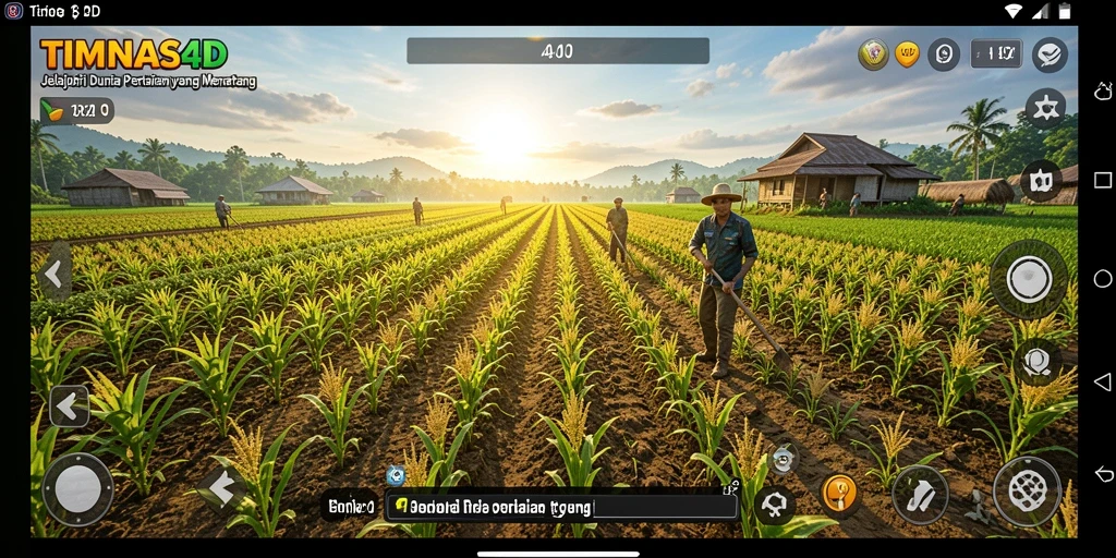 Tampilan gameplay TIMNAS4D dengan aktivitas pertanian yang seru.