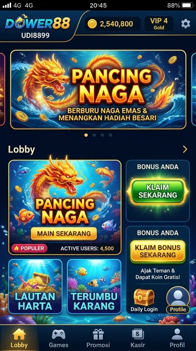 Tampilan antarmuka dower88 yang ramah pengguna.